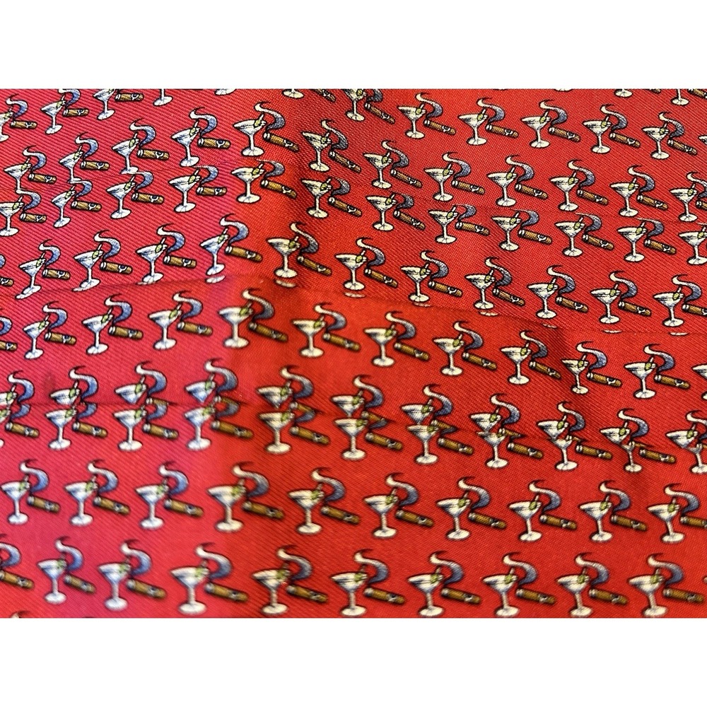 Vineyard Vines‎ Men's All Silk Cummerbund Martinis & Cigars Red Handmade USA